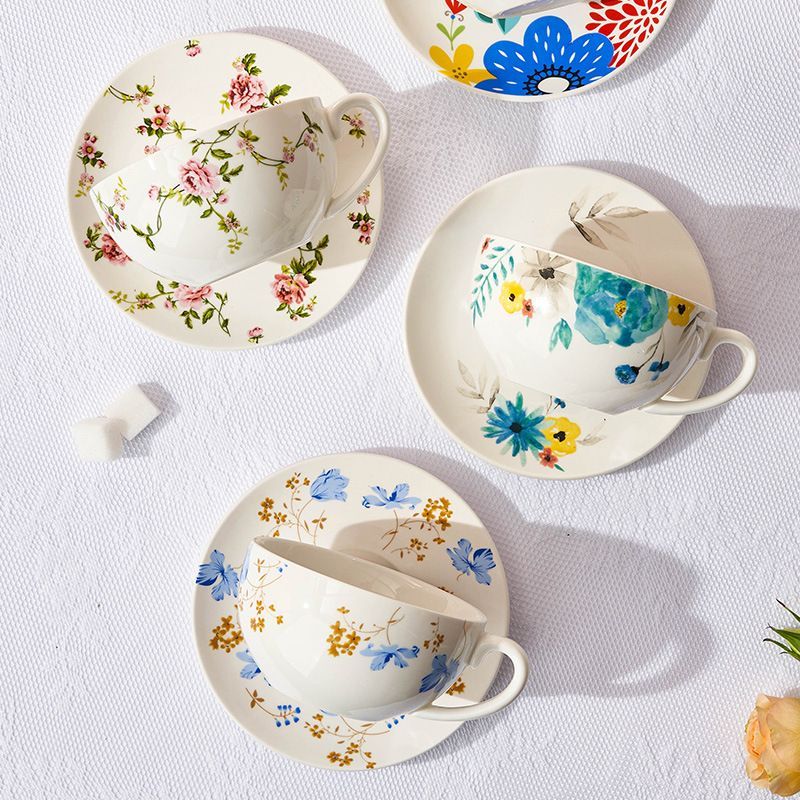 Cup & Saucer Floral Pattern Of Porcelain Tea Set