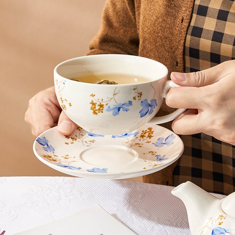 Creative Porcelain Tea Set Filled With Coffee