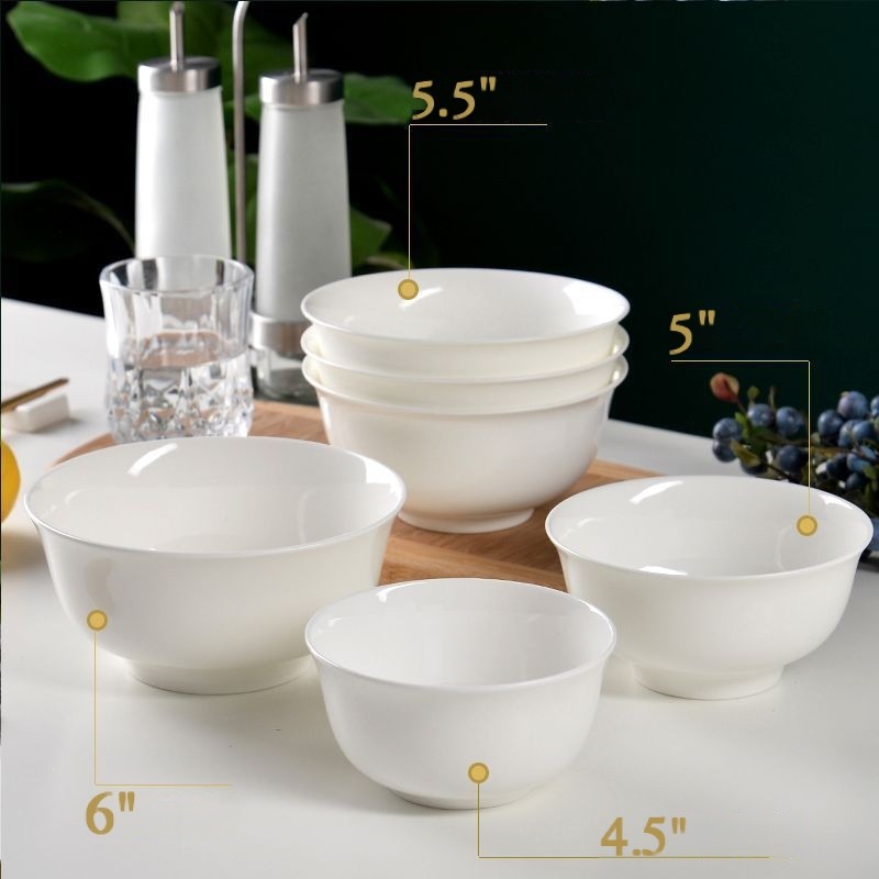 Multi-Size Bone China Rice Bowl Set