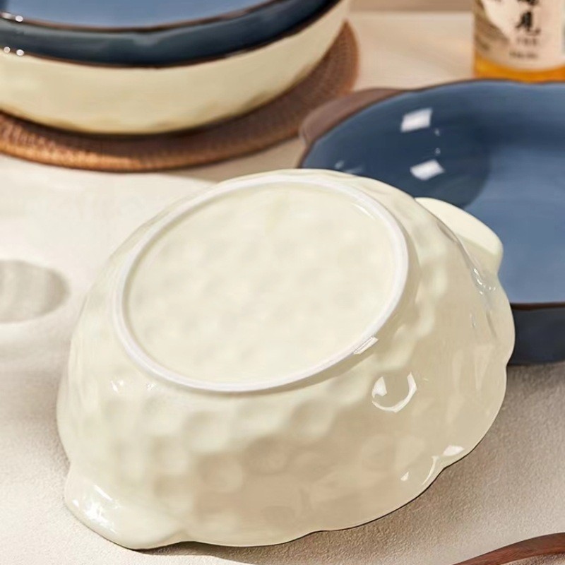 Bottom View Of Large Handheld Porcelain Soup Bowl
