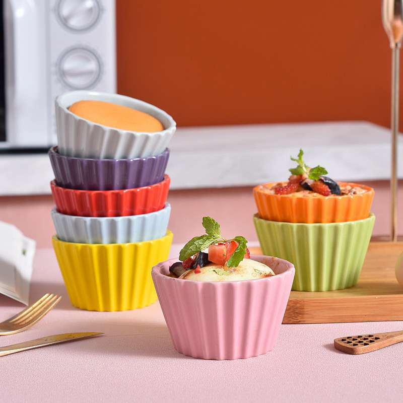 Stacked Ceramic Baking Bowl For Desserts