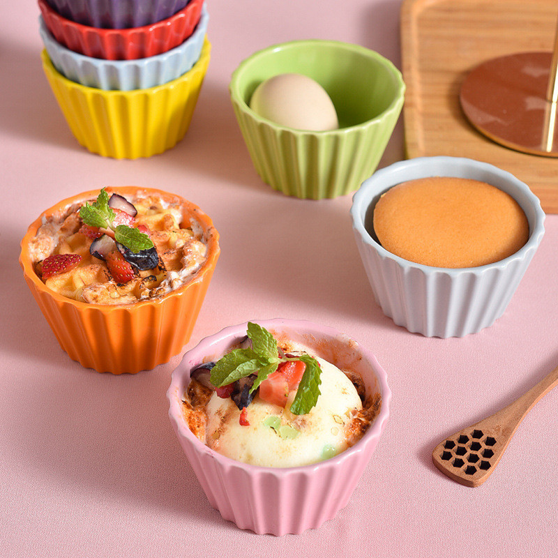 Ceramic Baking Bowl Holding Dessert Food