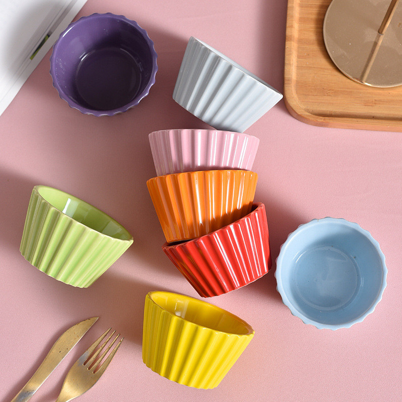 Multi-Color Ceramic Baking Bowl Side View