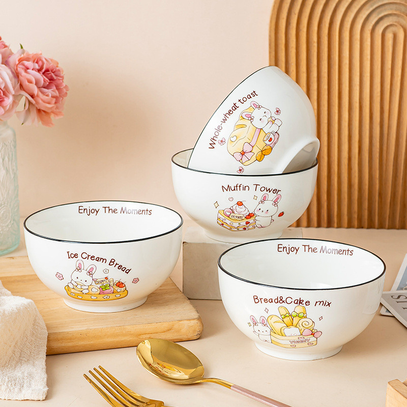 Placed Display Porcelain Kids Cartoon Bowl