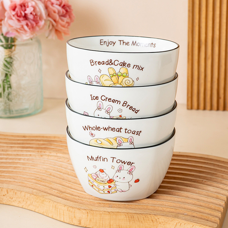 Stacked Porcelain Kids Cartoon Bowl