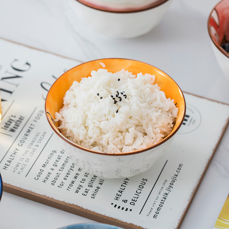 Cute Cartoon Porcelain Bowl With Rice