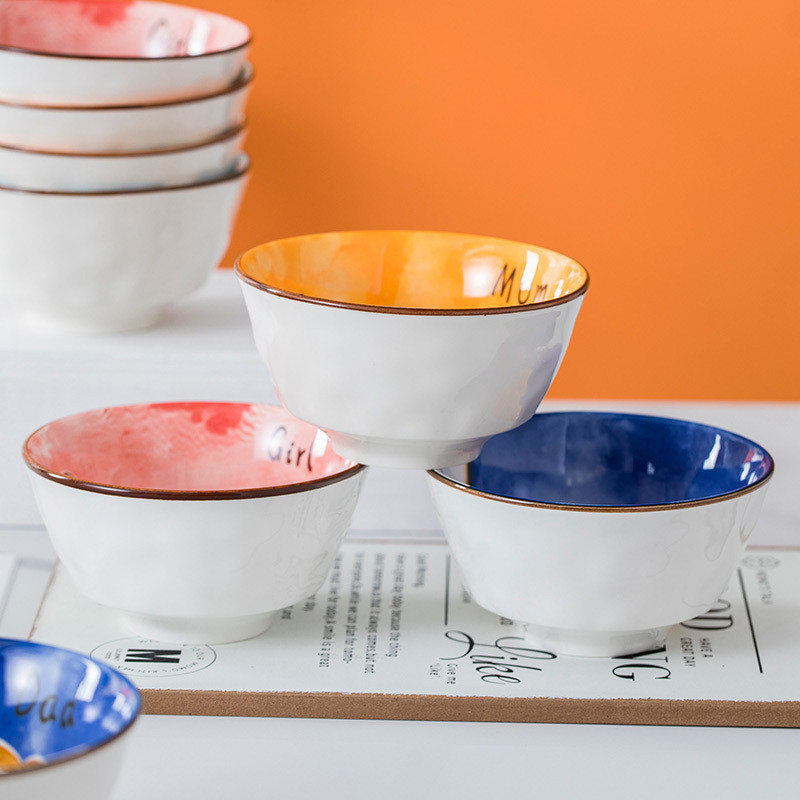 Side View Cute Cartoon Porcelain Bowl