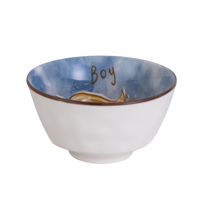 Cuenco de porcelana con diseño de dibujos animados
