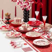 Elegant Newlywed Ceramic Dinnerware Set | 24-Piece Luxury Wedding Gift, Perfect for Home and Engagement Celebration