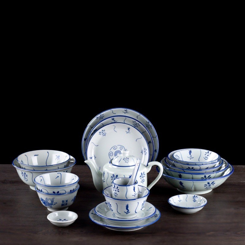 Vintage Blue&White Porcelain Dinnerware Plating