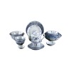 Vintage Blue & White Porcelain Dinnerware Set | Bowls, Plates & Teapot for Traditional Dining