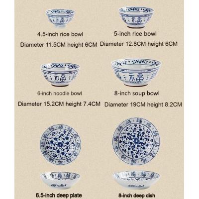 Traditional Chinese Blue & White Dinnerware Set | Fulu, Plates/Bowls (Home)
