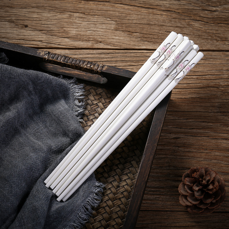 Elegant Ceramic Chopsticks Side Floral Pattern