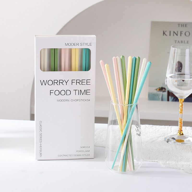 Placed Cream Style Ceramic Chopsticks