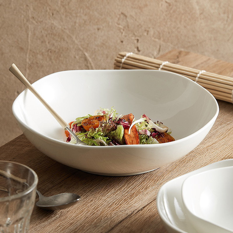 Luxury Wave Ceramic Salad Bowl Usage Scene