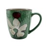 Handcrafted Reactive Glaze Floral Ceramic Mug – 390ml Vintage Stoneware Coffee Cup