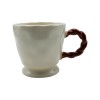 New Bone China Mug with Twisted Handle and Color Base – 416ml Modern Ceramic Coffee Cup
