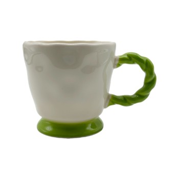 Custom Design Ceramic Mug with Twisted Handle, New Bone China Mug