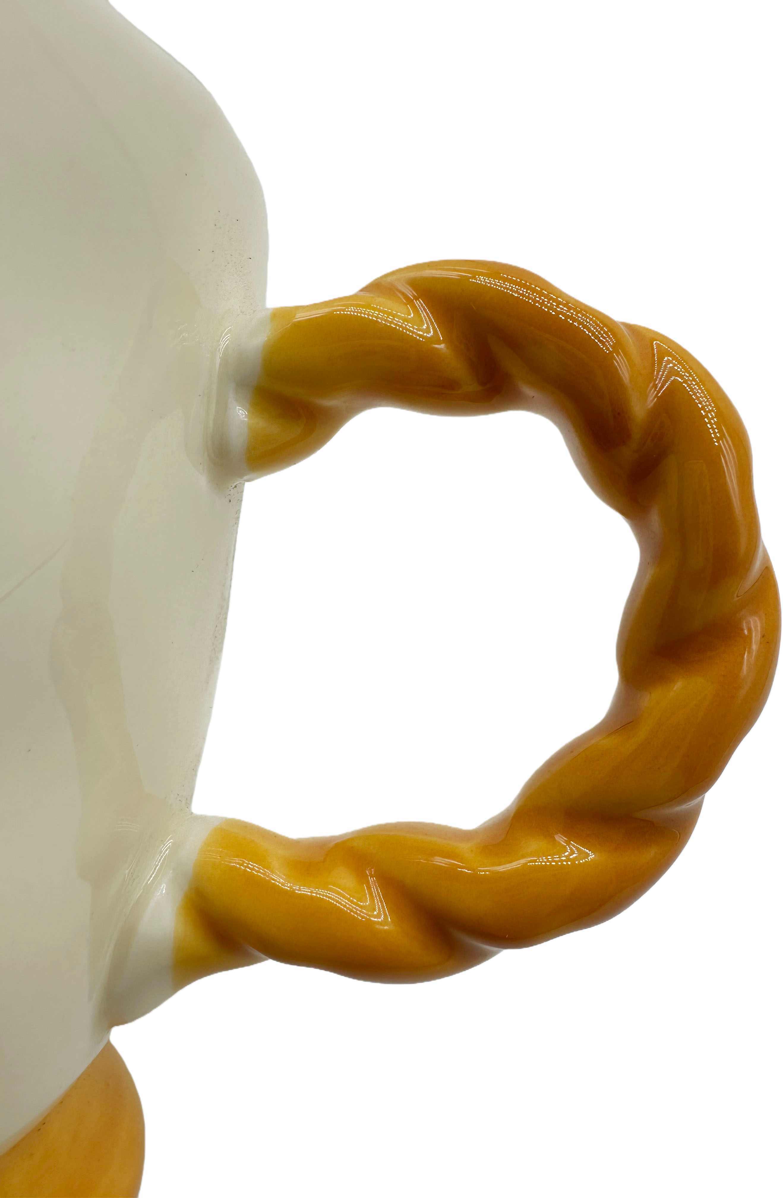 Gold Electroplated Bone China Mug in White, Featuring Gold Handle, Base Heart Design, 350ml Capacity for Coffee