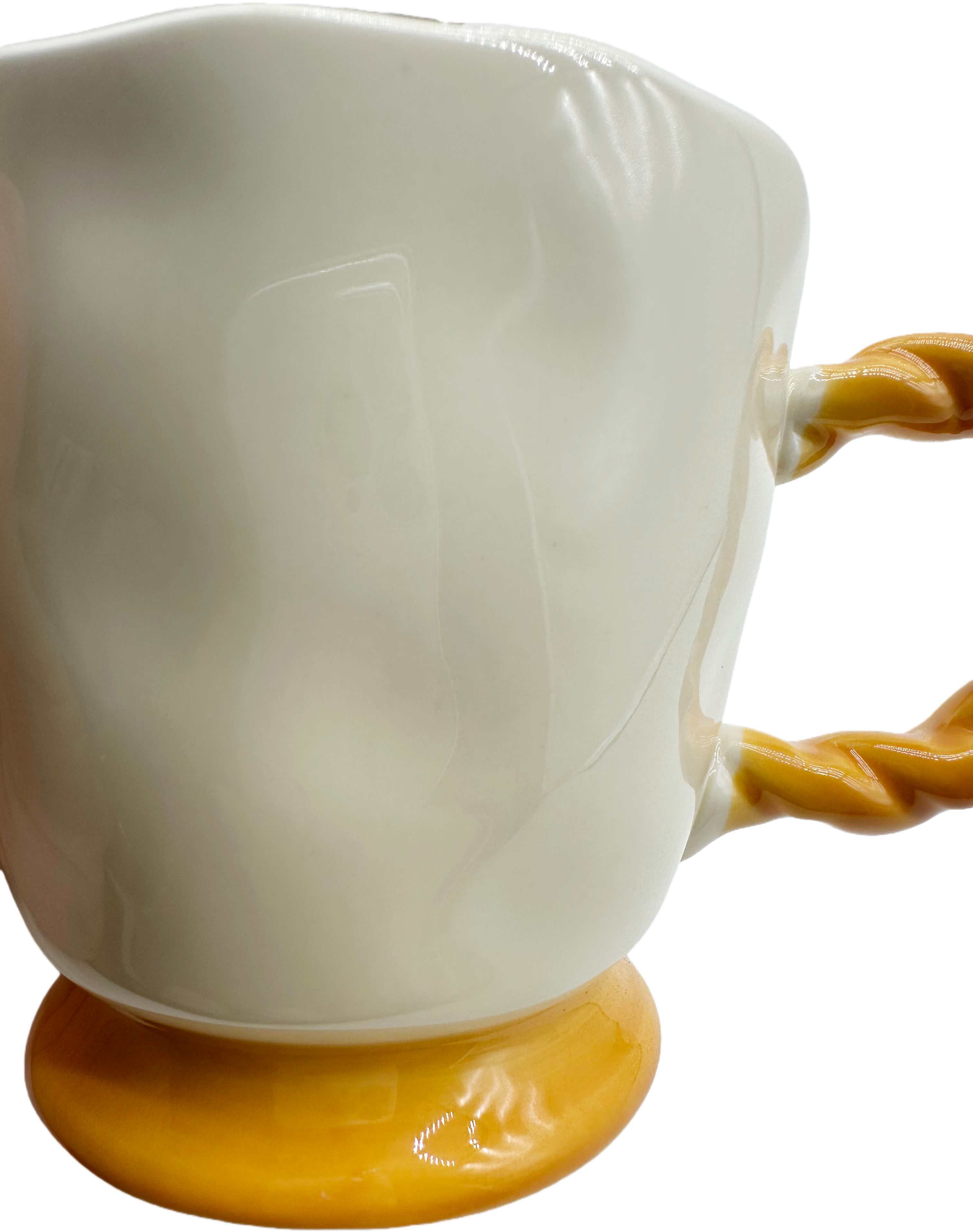 Gold Electroplated Bone China Mug in White