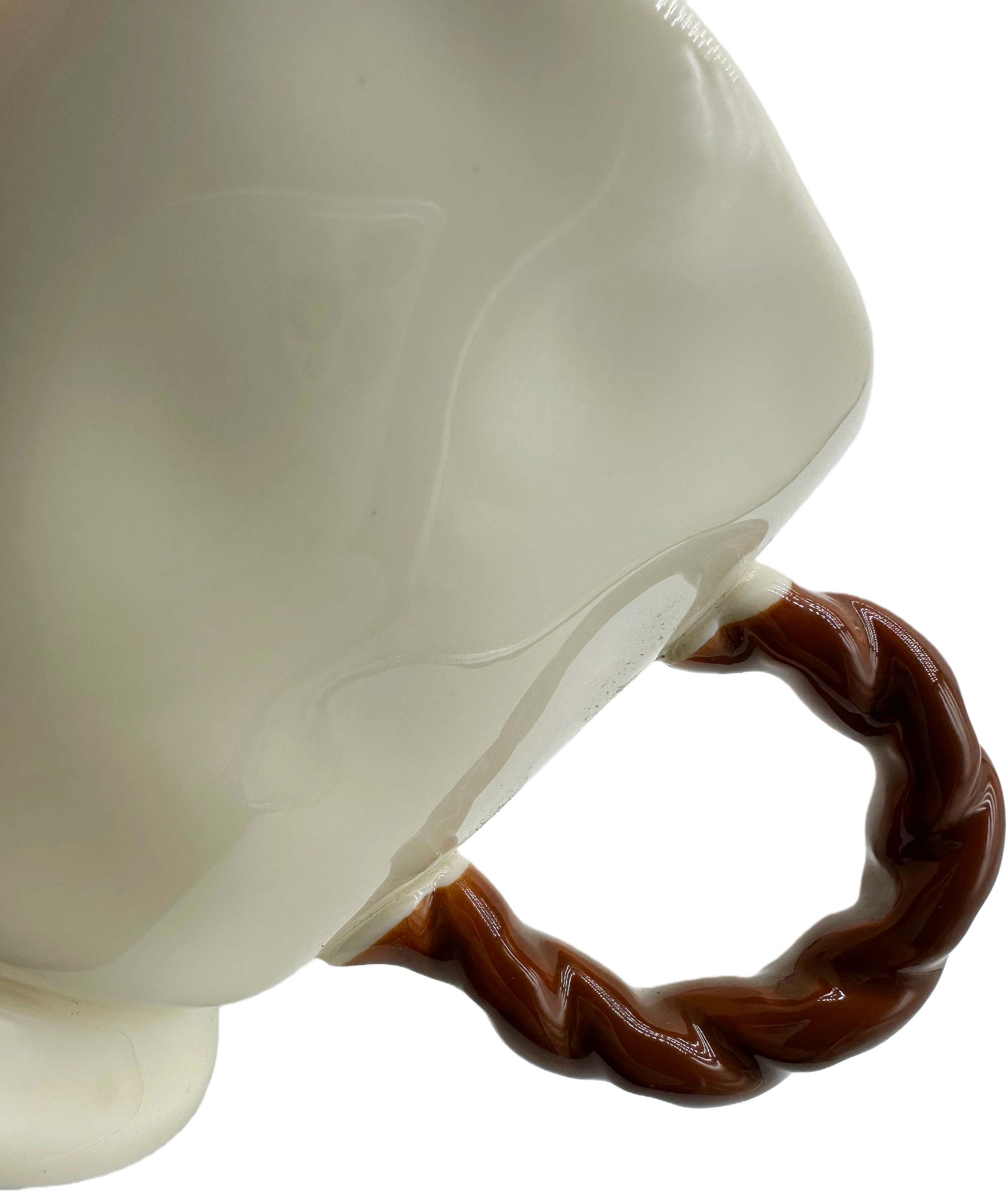 Gold Electroplated Bone China Mug in White, Featuring Gold Handle, Base \u0026 Heart Design, 350ml Capacity for Coffee