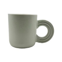Matte Speckled Porcelain Mug with Unique Handle Design – 325ml Modern Minimalist Coffee Cup