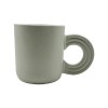 Matte Speckled Porcelain Mug with Unique Handle Design – 325ml Modern Minimalist Coffee Cup