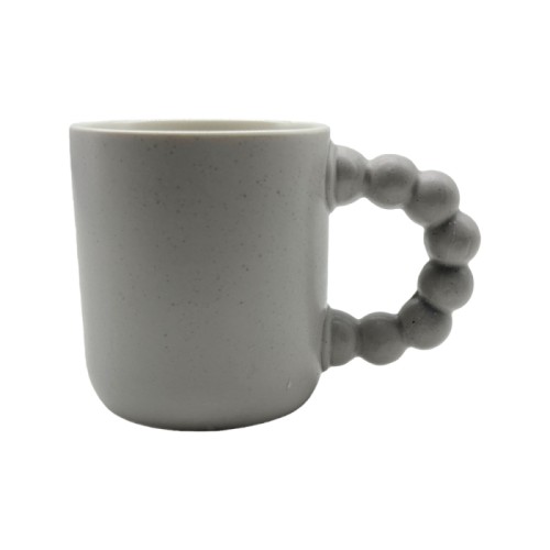 Matte Speckled Porcelain Mug with Unique Handle Design – 325ml Modern Minimalist Coffee Cup