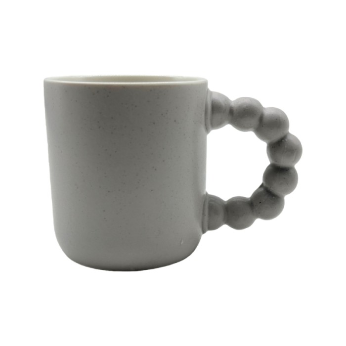 Matte Speckled Porcelain Mug with Unique Handle Design – 325ml Modern Minimalist Coffee Cup