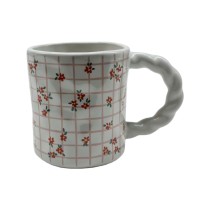Creative Hand-Painted Ceramic Mug – Cute Fruit & Floral Coffee Cups with Twisted Handle