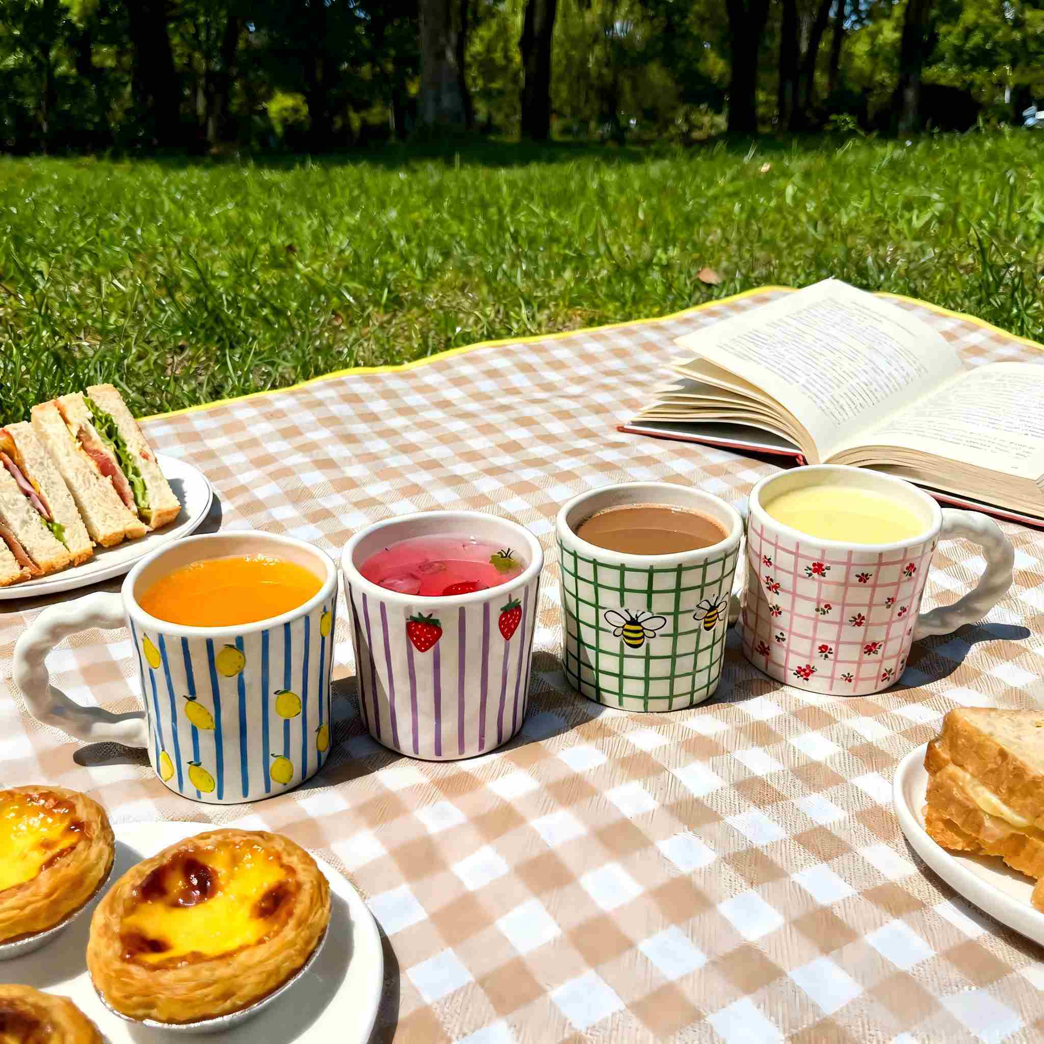 Espresso Cups With Coffee Scene