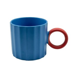 Color Contrast Ceramic Mug – Modern New Bone China Coffee Cup with Circular Handle