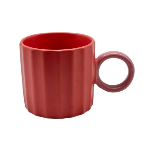 Color Contrast Ceramic Mug – Modern New Bone China Coffee Cup with Circular Handle