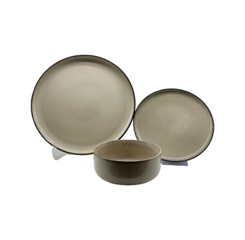 3-Piece Reactive Glaze Stoneware Dinner Set – Modern Ceramic Tableware for Everyday Dining