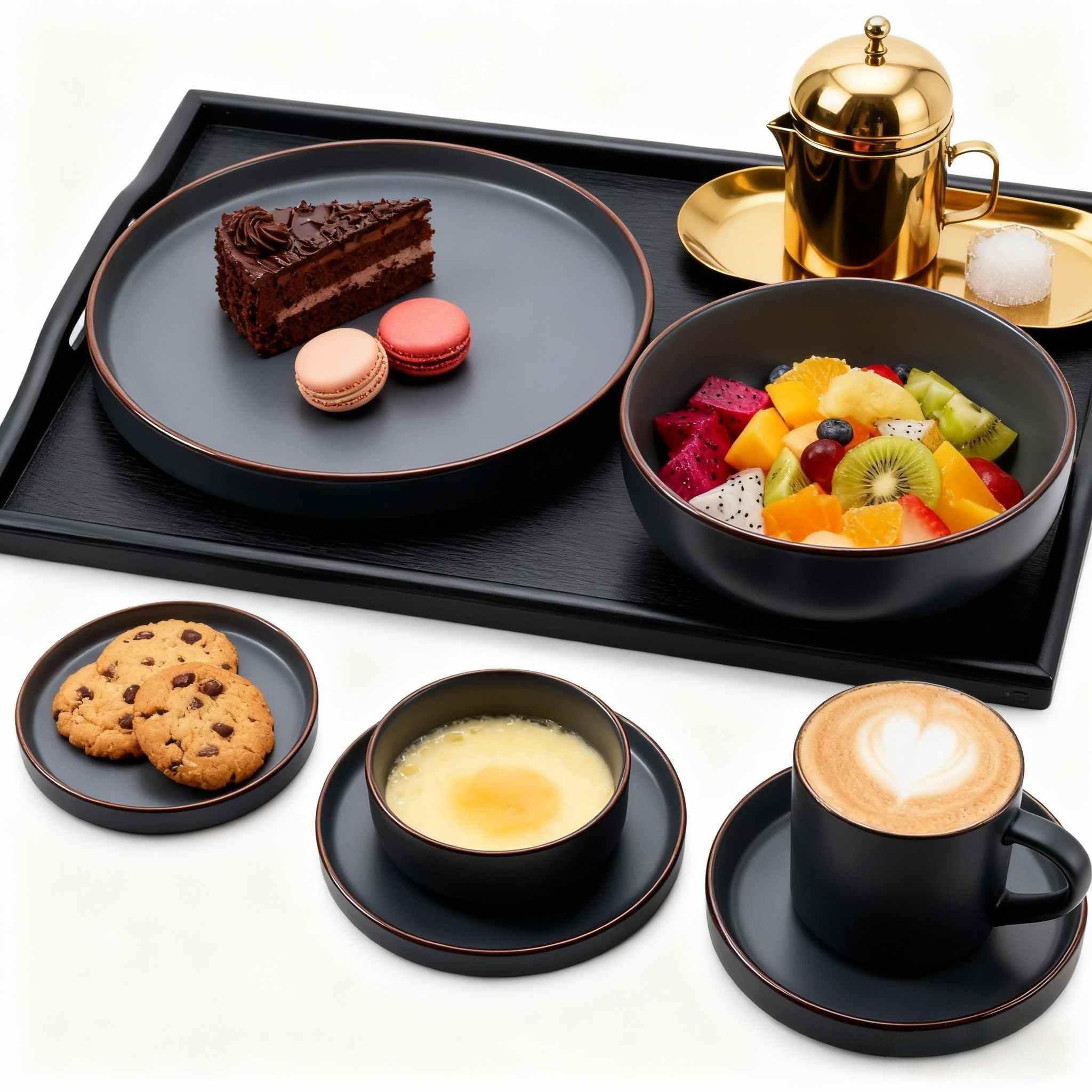 Minimalist White Square Ceramic Dinnerware Set In Dining Scene