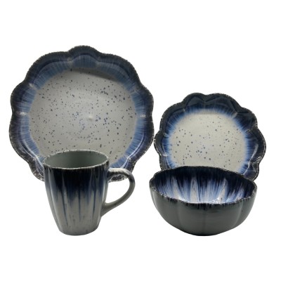 16-Piece Ceramic Stoneware Reactive Glaze Dinnerware Sets