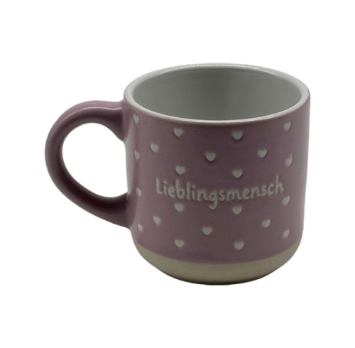 Small Ceramic Gift Cup with Heart Pattern – “Lieblingsmensch” Design