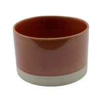 Modern Ceramic Planter and Vase Set – Glazed Terracotta and Beige Accent
