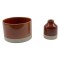 Modern Ceramic Planter and Vase Set – Glazed Terracotta and Beige Accent