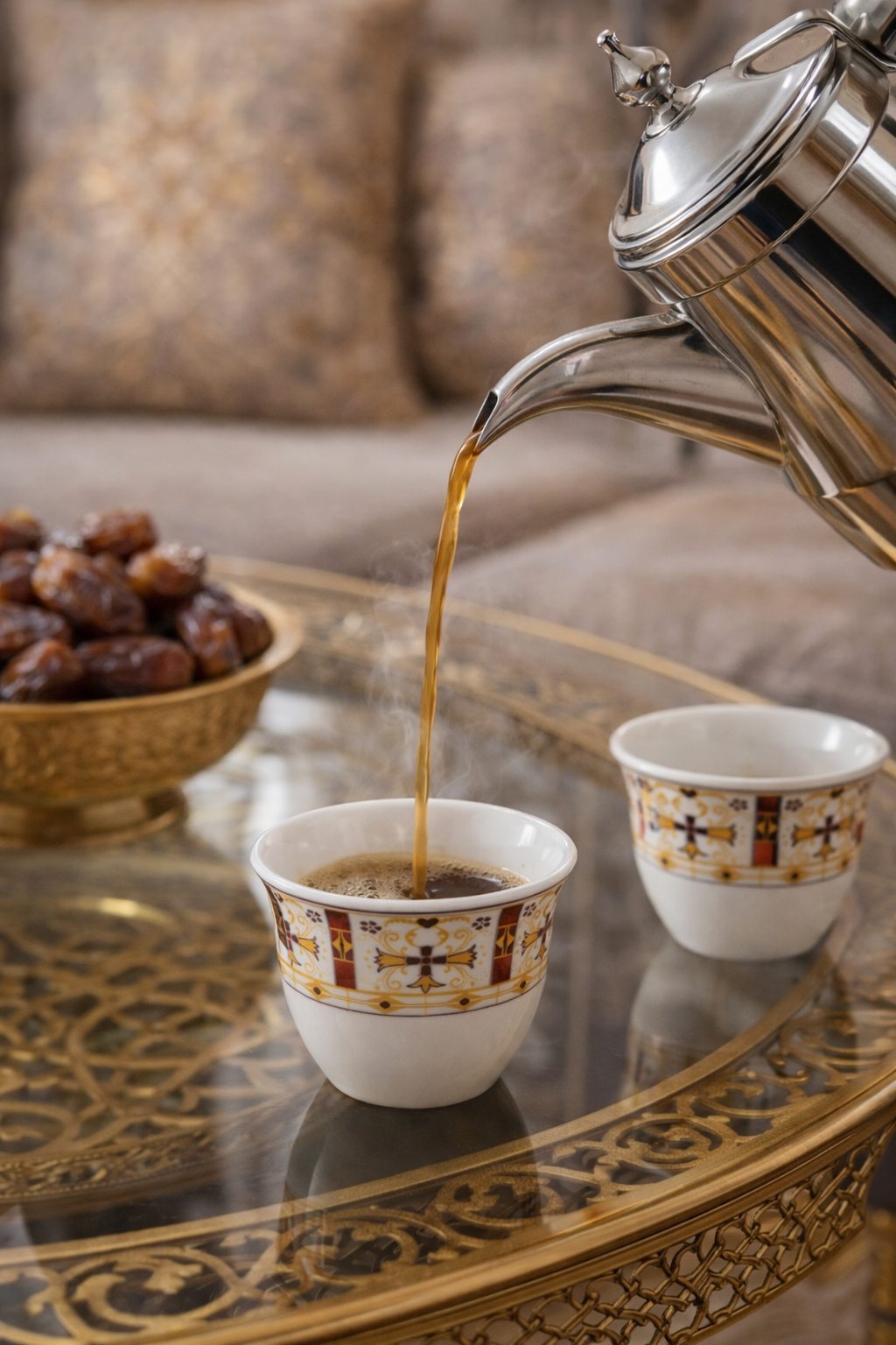 Stackable Ceramic Tea Cups Filled With Coffee For Daily Use