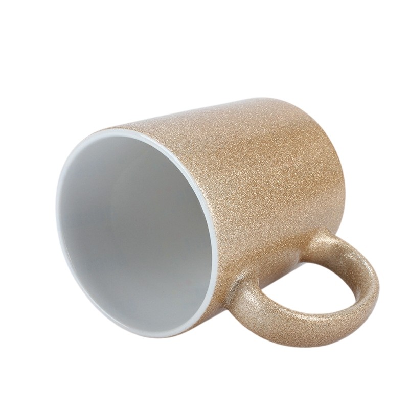 blank coated glitter mug supplier