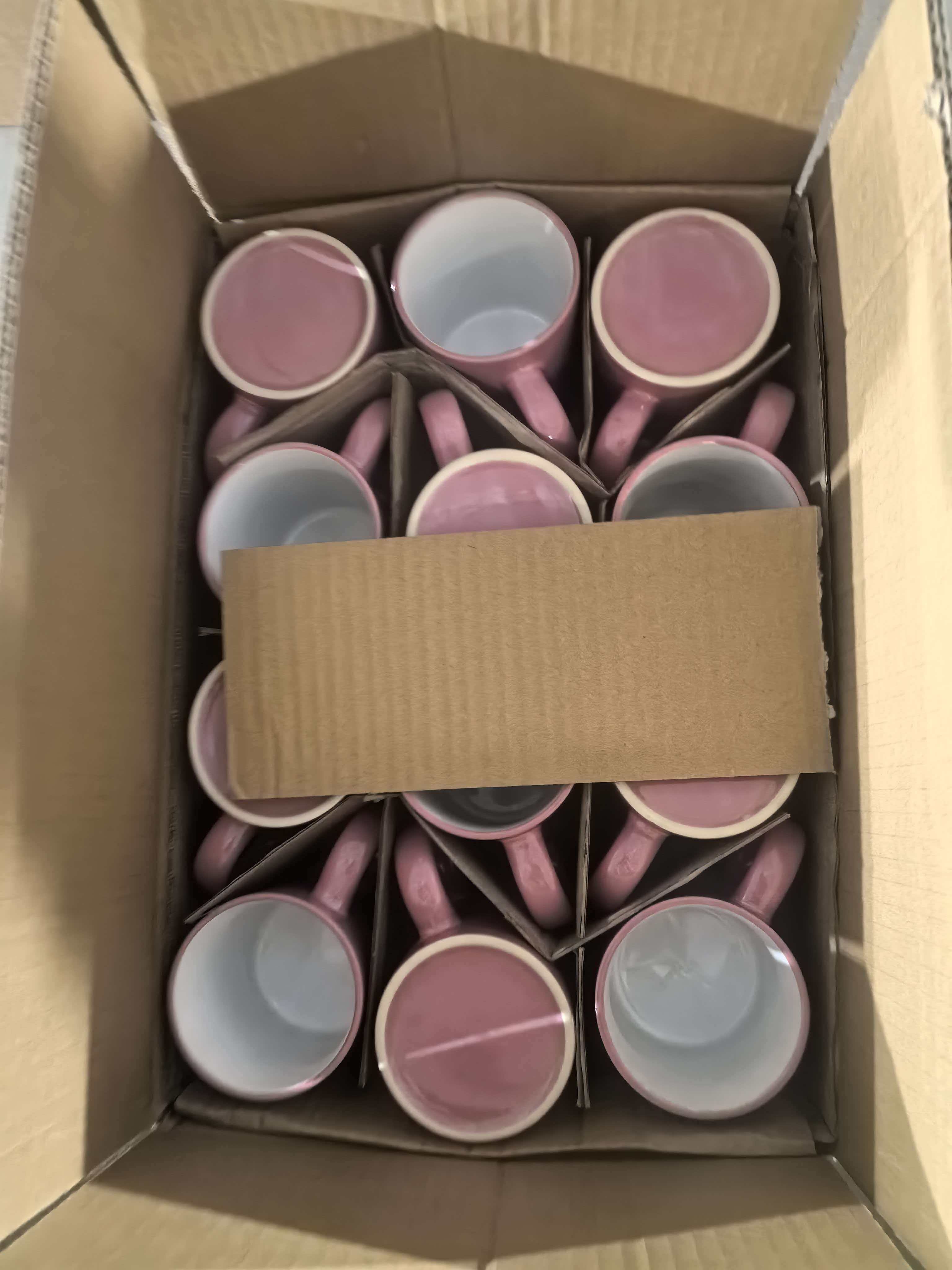 Stack of well-packaged boxes of custom mugs ready for shipping