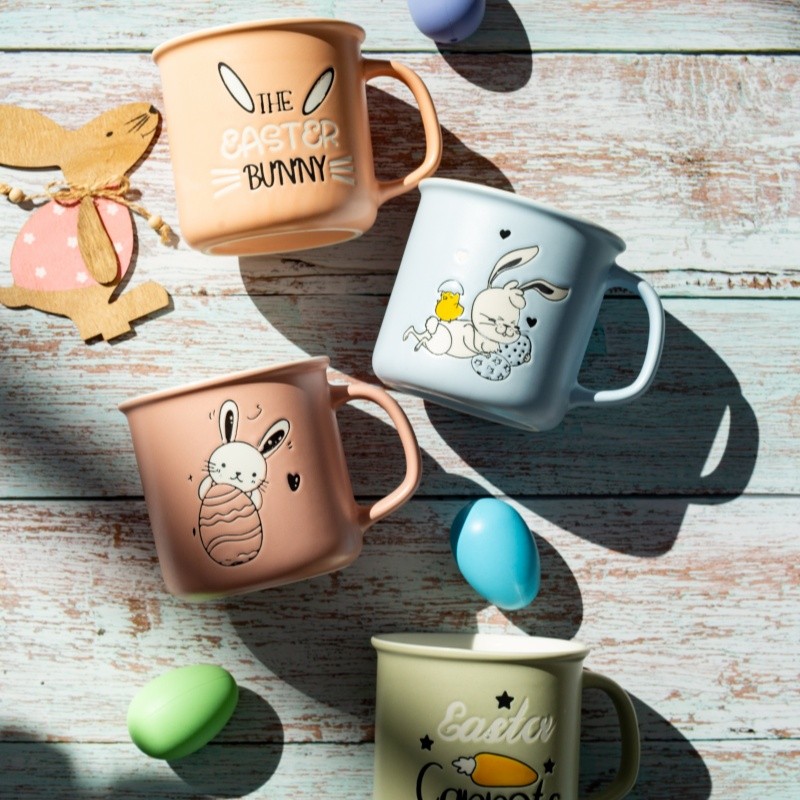 A collection of high-quality ceramic mugs showcasing different finishes and perfect surfaces