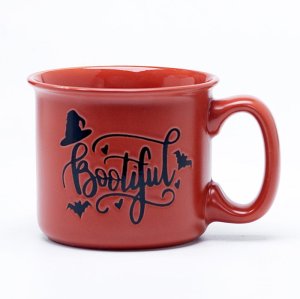 Screen-Printed Blue Floral Ceramic Coffee Mugs - Botanical Foliage Pattern, 11oz Stoneware