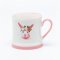 Silk-Screen Printed Multicolor Rabbit Animal Ceramic Coffee Mugs - Cute Bunny Pattern, 11oz Stoneware