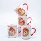 Silk-Screen Printed Mother's Day Ceramic Coffee Mugs - Parent & Child Warm Red Pattern, 11oz Stoneware