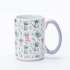Silk-Screen Printed Rope Handle Ceramic Coffee Mugs - Farmhouse Style, 11oz Stoneware