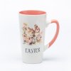 Silk-Screen Printed Lid Ceramic Travel Mugs - Tea Mug with Lid, 12oz Stoneware
