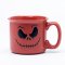 Silk-Screen Printed Halloween Red Floral Ceramic Coffee Mugs - Red & White Spooky Pattern, 11oz Stoneware
