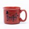 Silk-Screen Printed Halloween Red Floral Ceramic Coffee Mugs - Red & White Spooky Pattern, 11oz Stoneware